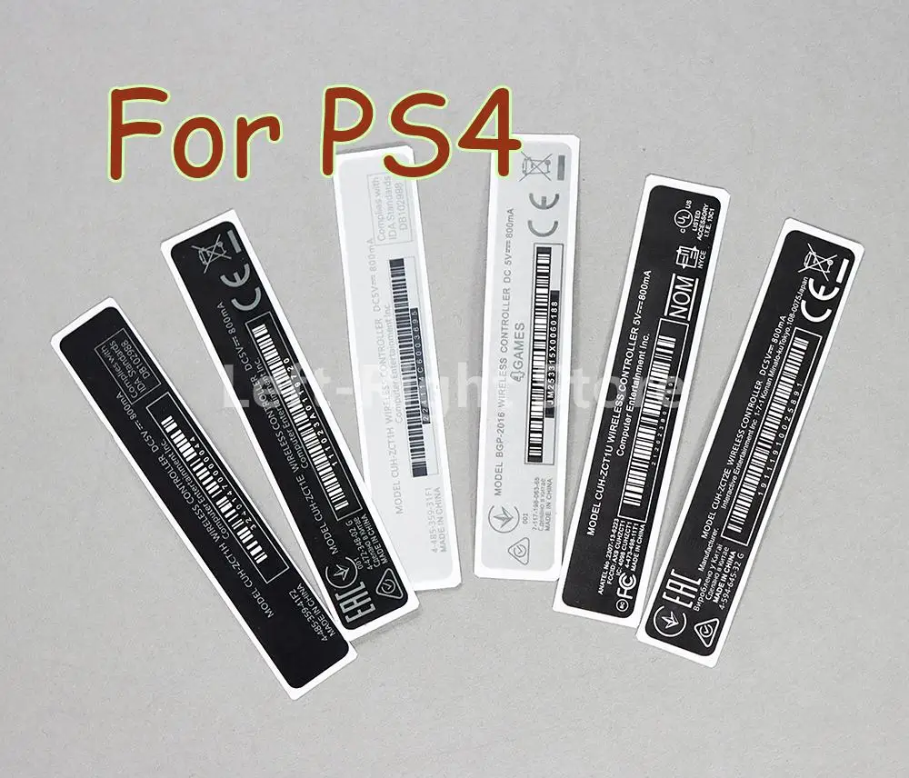 20pcs For Playstation 4 PS4 Controller housing Shell Slim Black Back Mark Tag Paste Sticker Label Seals OEM