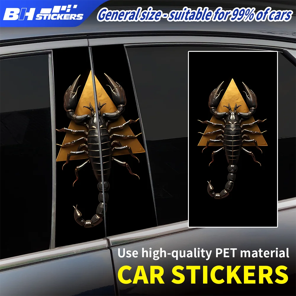 

Cool Scorpion Car B-Pillar Stickers Tribal Totem Vinyl Decals Waterproof Auto Body External Decoration Accessories 2PCS Set