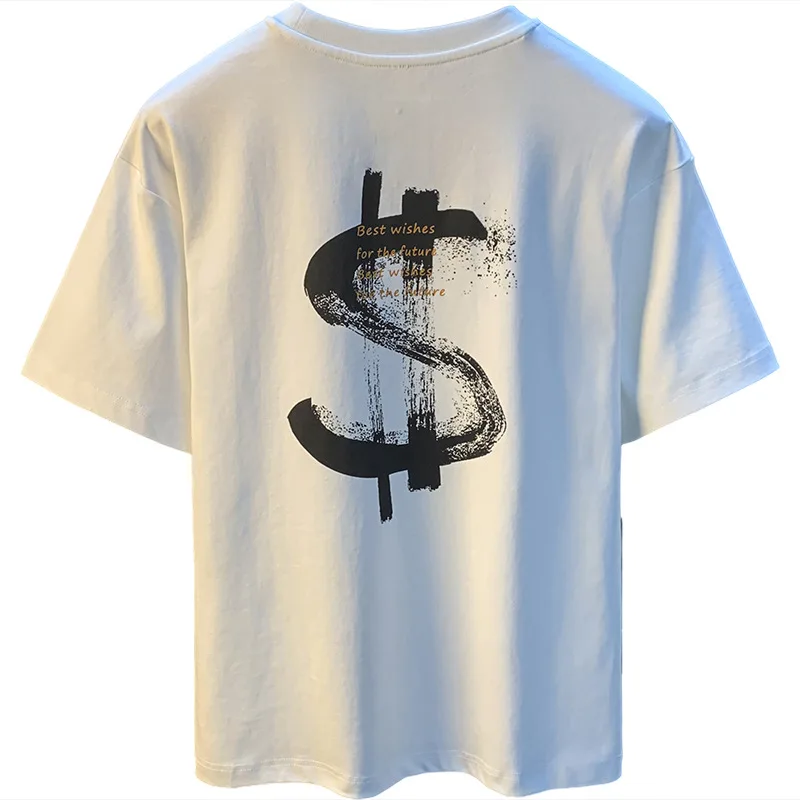 2025 Summer T-shirt Men's Creative Printed Casual Thin Short sleeved Clothes Elastic Comfortable Breathable Top