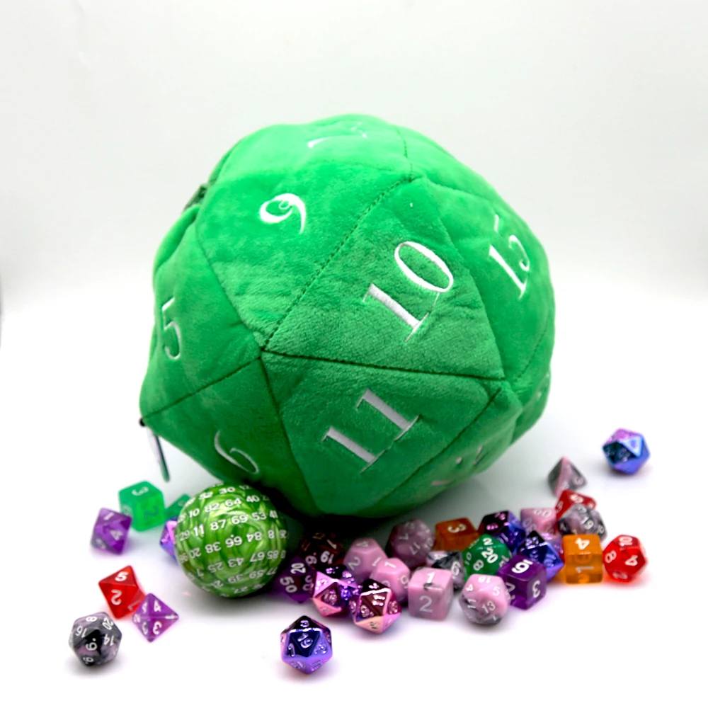 أكياس النرد المخملية DND كبيرة مع جيوب D20 حقيبة تخزين النرد المنفوشة لنردات ألعاب الزنزانة والتنينات #2