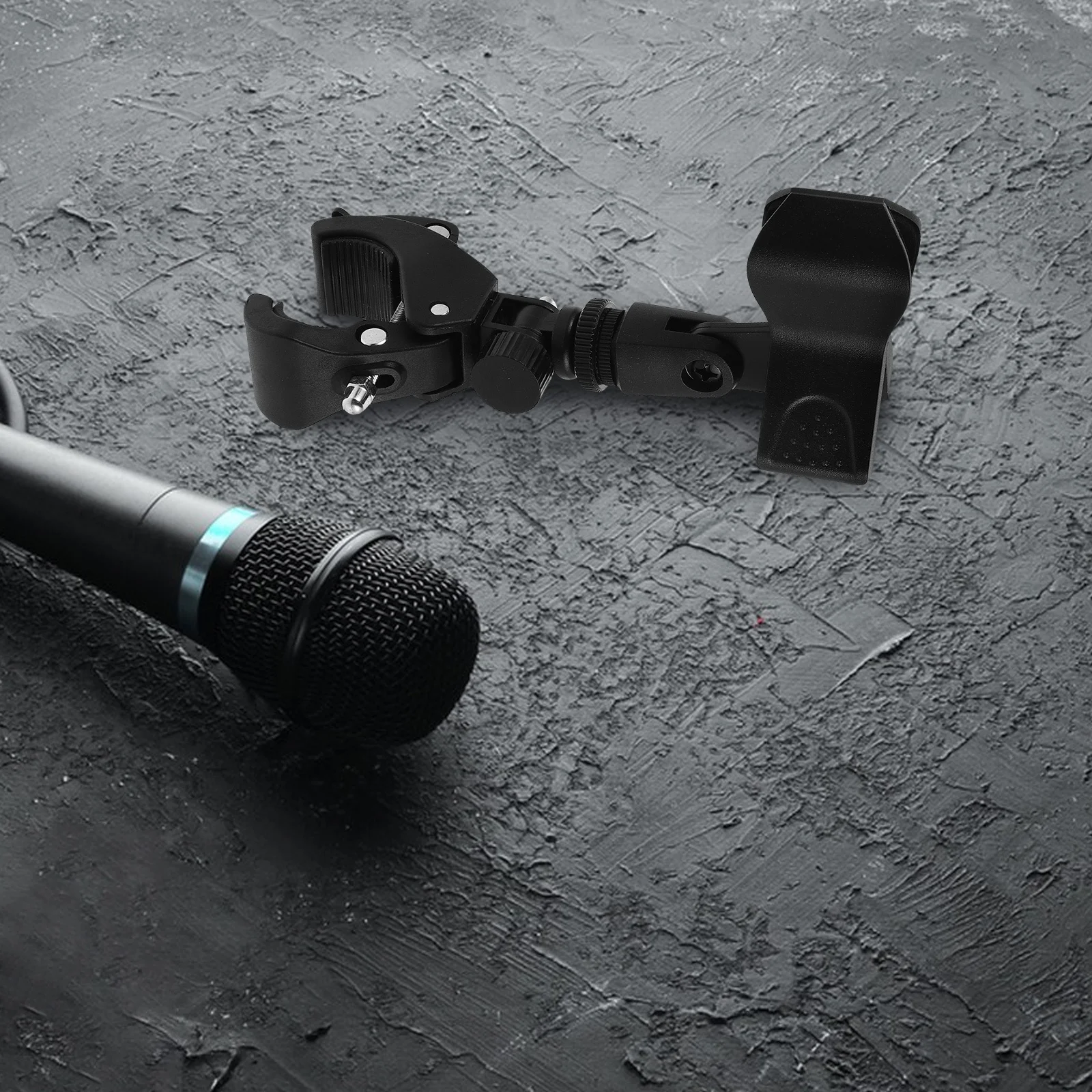 2Pcs Mic Stand Clamp Einstellbare Kunststoff Clip Halter Stoßdämpfende Mikrofon Halterung für Aufnahme Zubehör