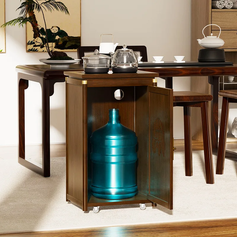 

Mobile tea cabinet household living room small tea bar machine tea table sofa next to several kettles integrated tea table