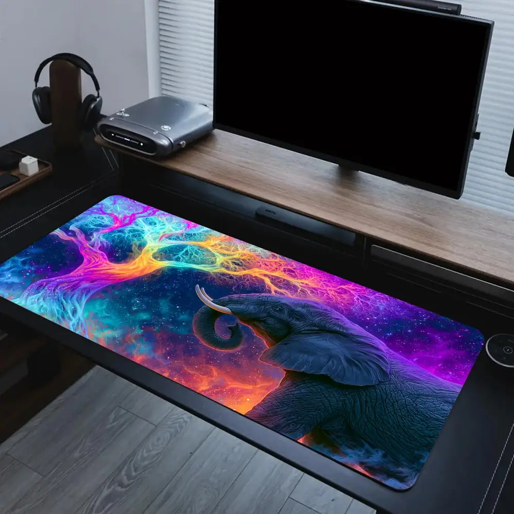 Colorful starry sky and giant tree Mouse Pad Large Computer Office Game Table Mats Rubber Anti-slip Mouse Mat HDP Long Desk Pads