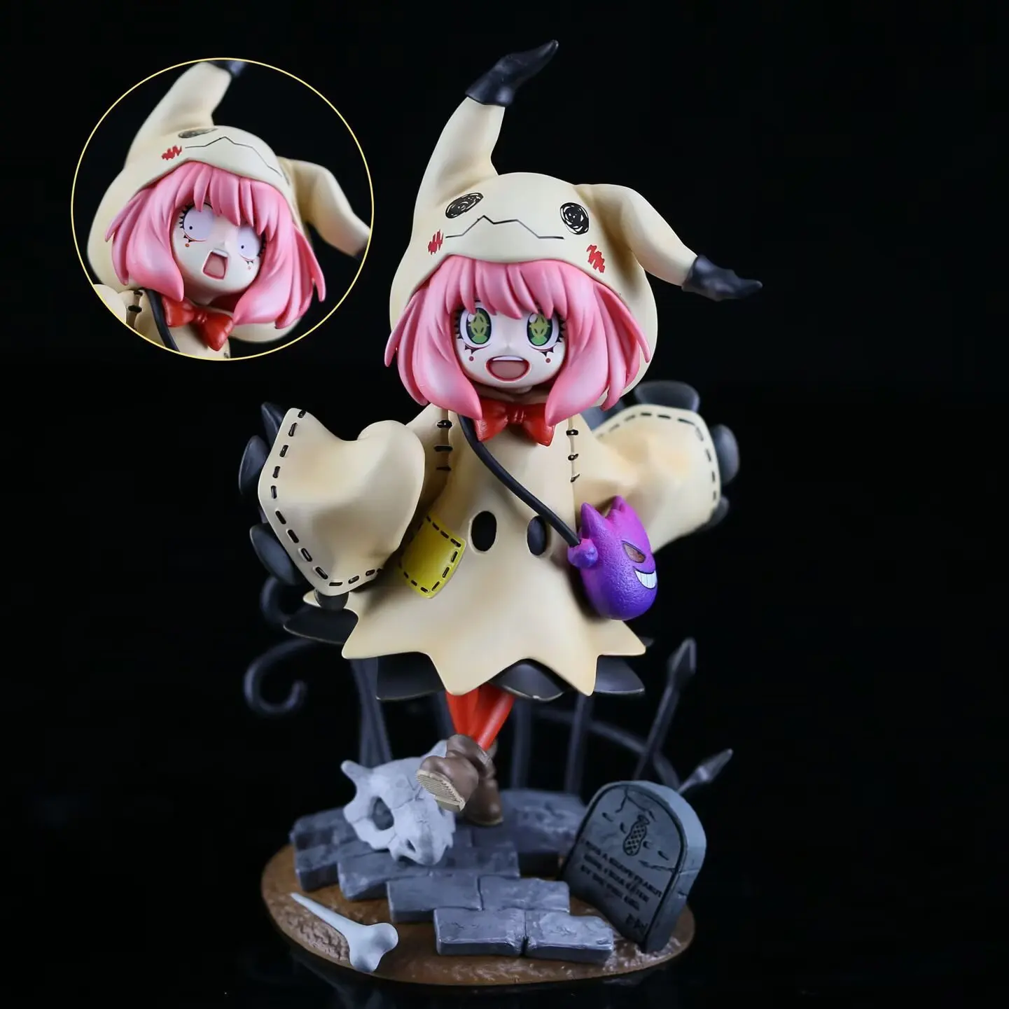 22 cm Spy x Familie Anime Anya Forger Action Figur Anya Cosplay Mimikyu Figur Sammlung Statue Modell Ornament Schreibtisch Spielzeug Geschenk – Detail 1