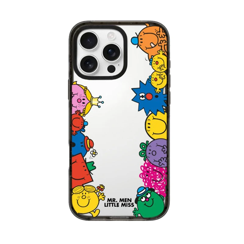 MISS 2.0 Custodia magnetica per telefono con bordo nero acrilico per iPhone 17 16 15 14 13 12 Pro Max Custodia