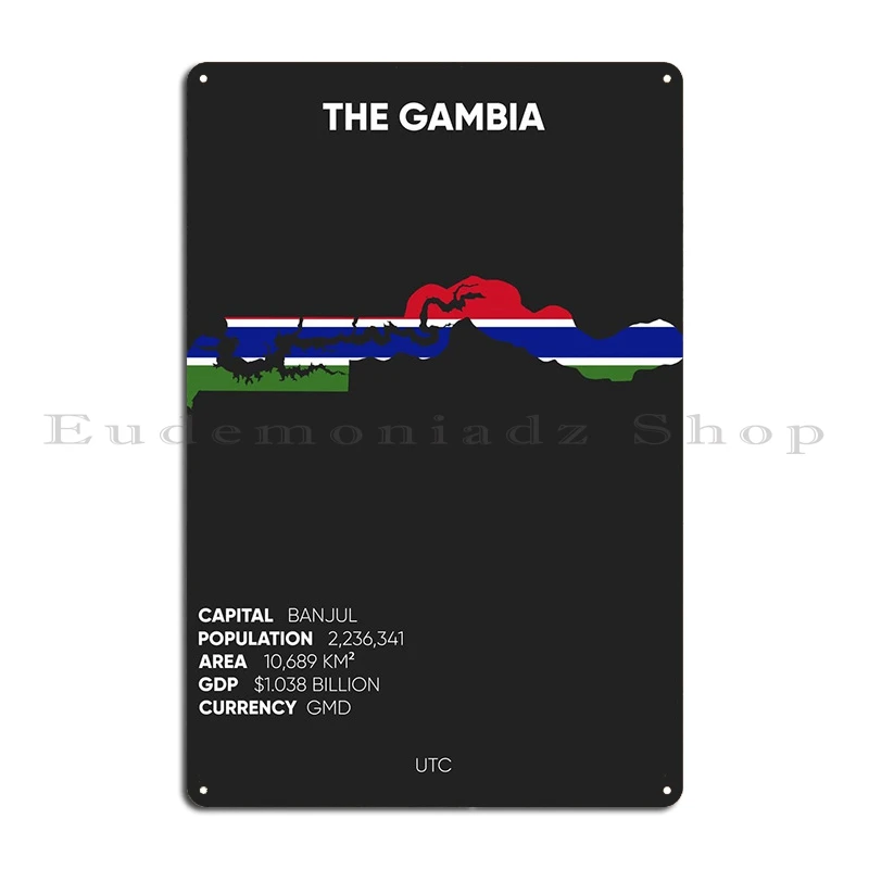 The Gambia Metal Plaque Cinema Wall Decor Create Customize Plaques Tin Sign Poster