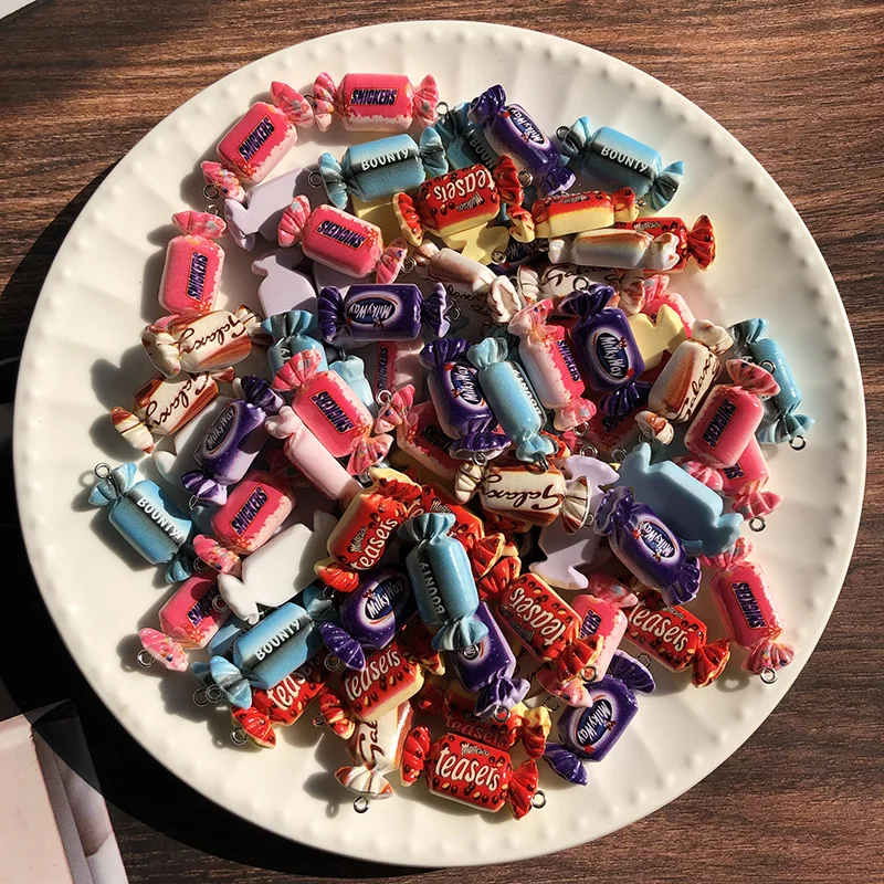 

30pcs Valentine Day Chocolate Candy Resin Charms Bulk Wholesale Cartoon Sweets Pendant DIY For Earring Jewelry Make
