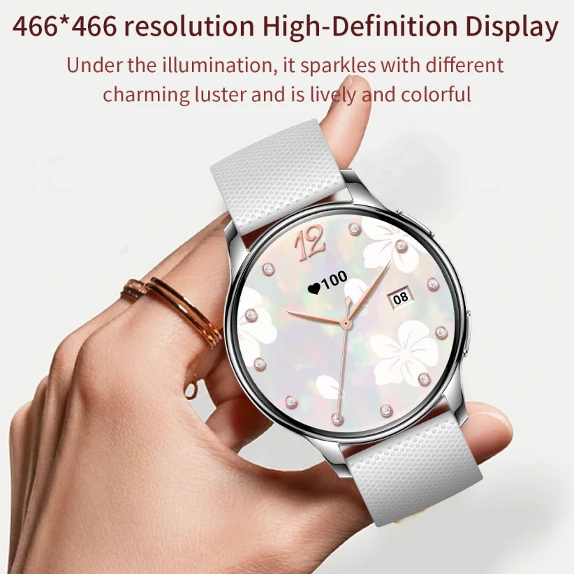 Getfitsoo 스마트 워치 여성용 Amoled 스크린 HD 블루투스 통화, IP68 방수 스포츠 여성용 스마트워치, 샤오미, 1.32 인치