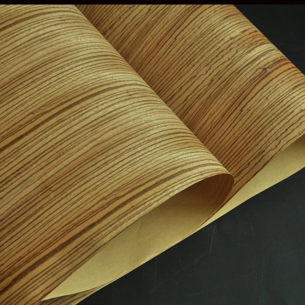Greenland Natural Wood Veneer Zebrano Quarter Cut 2500*590*0.25 mm with Craft Paper Wood Veneers Flooring DIY Furniture