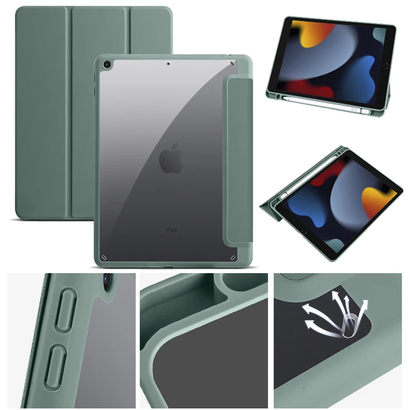 

Чехол для iPad 10, 2, 8, 9 поколения, 2021 дюйма, с магнитной задней крышкой