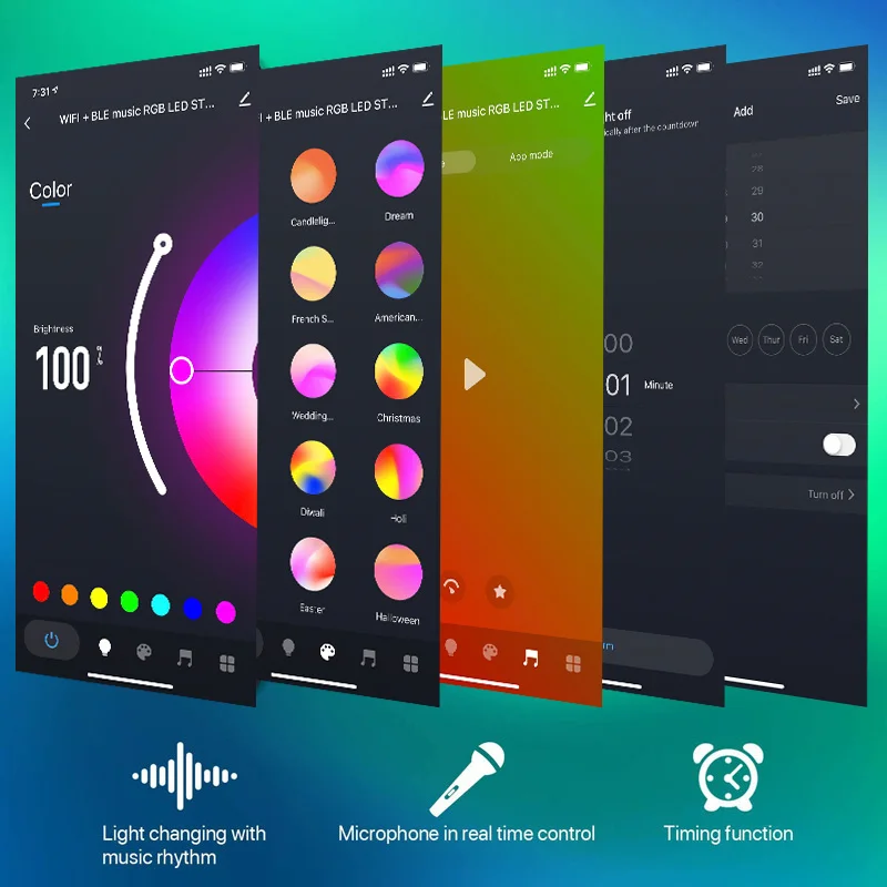 20M TUYA RGB Strip Light Smart Wifi Led Strip DC 24V Tape For Room TV BackLight Party Decor LED Lights Decoration Lighting