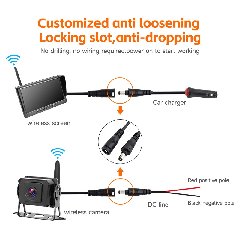 10Inch WIFI Technology Car Monitor Display Wireless Dual camera Parking reversing Camera Monitor For Truck RV