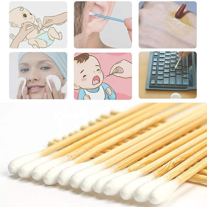 Disposable Sterile Medical Supplies Cotton Swabs Single Head Wound Sterilization Cleaning Wooden Long Cotton Swabs Stick