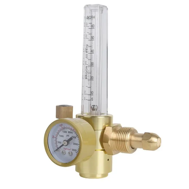 LICE-Flow Meter Gas Regulator Gauge All Brass Argon/CO2 Mig/Tig Welding 0-60 CFH CGA580 Inlet