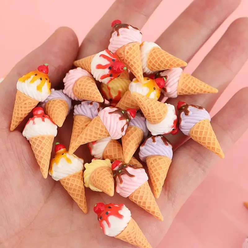 6個入り 可愛いドールハウス ミニチュア ジャム アイスクリームコーン モデル キッチンフードアクセサリー ドールハウスデコレーション キッズごっこ遊びおもちゃ