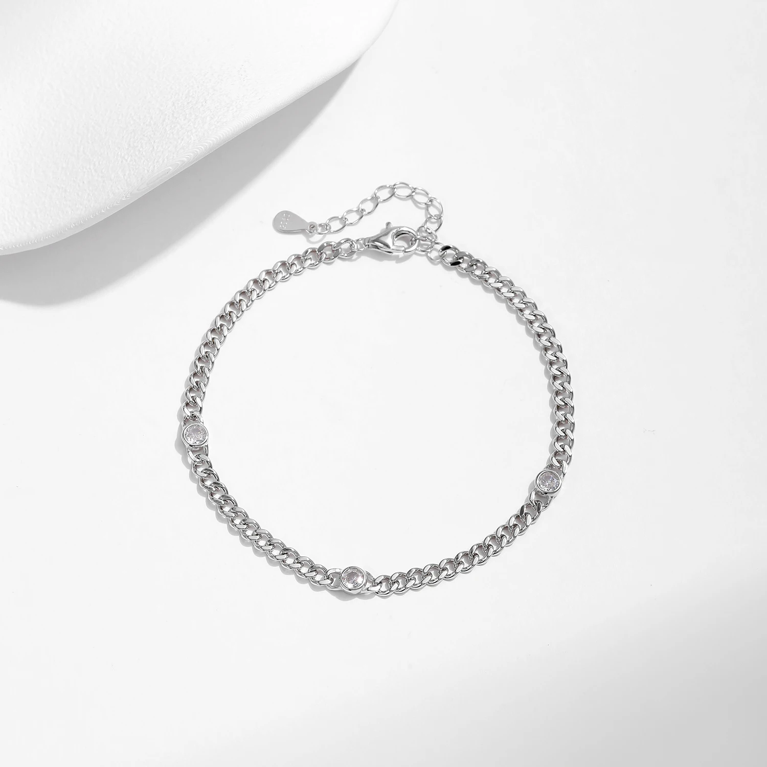 MODIAN White Gold Plated D Color Round Moissanite Twisted Bracelet 925 Sterling Silver VVS1 Dainty Adjustable Jewelry Gifts