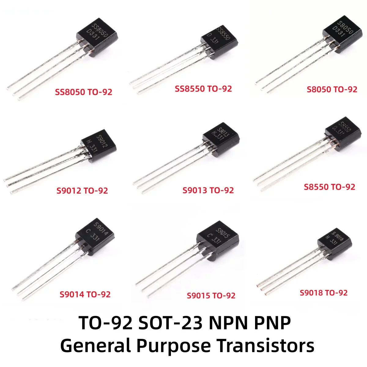 SS8050/Y1 SS8550/Y2 S8050/J3Y S8550/2TY S9012/2T1 S9013/J3 S9014/J6 S9015/M6 S9018/J8 SOT-23 NPN PNP General Purpose Transistors