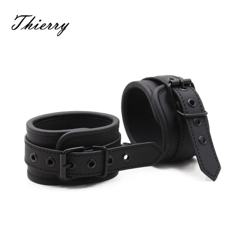 Thierry Adjustable Erotic PU  Handcuffs Wrist Ankle Cuffs  Restraints Adult Games BDSM Sex Toys Exotic Accessories