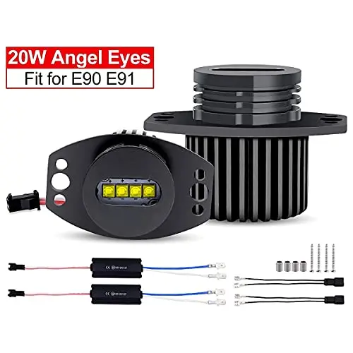 Bombillas LED de anillo de Halo de ojo de Ángel E90, aptas para B-M-W 3 Series E90 se-dan/sa-loon E91 Touring 63117161444, Canbus sin errores, 40W