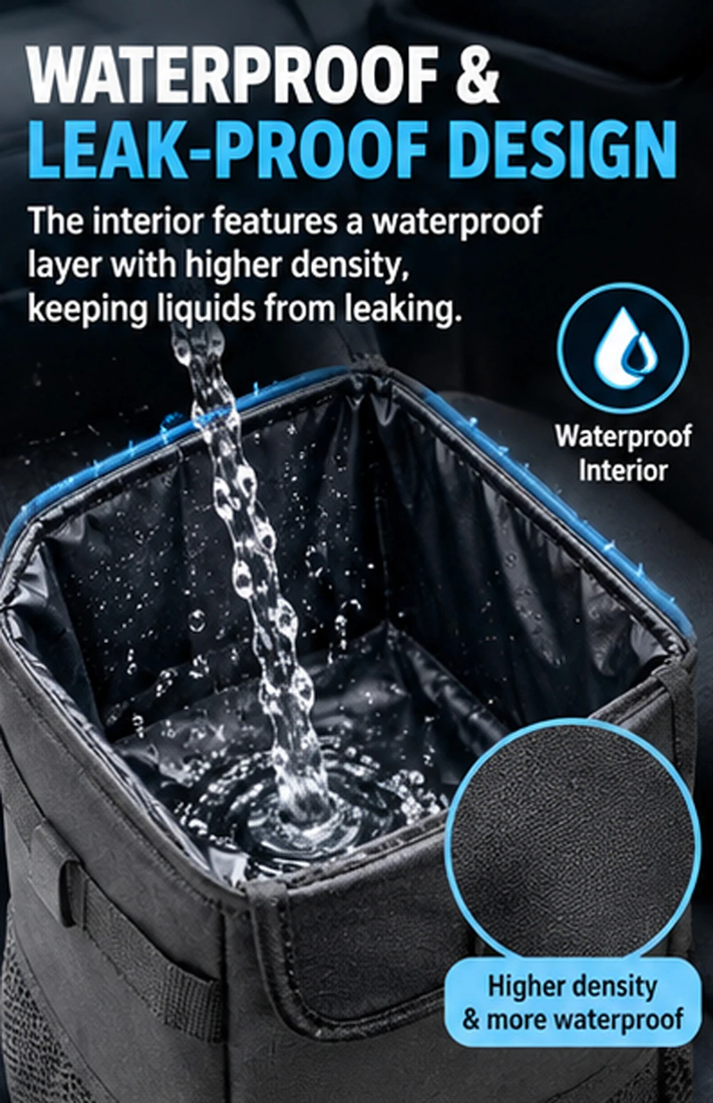 Foldable portable leak-proof w - Waterproof Car Trash Can With Lid recension och pris