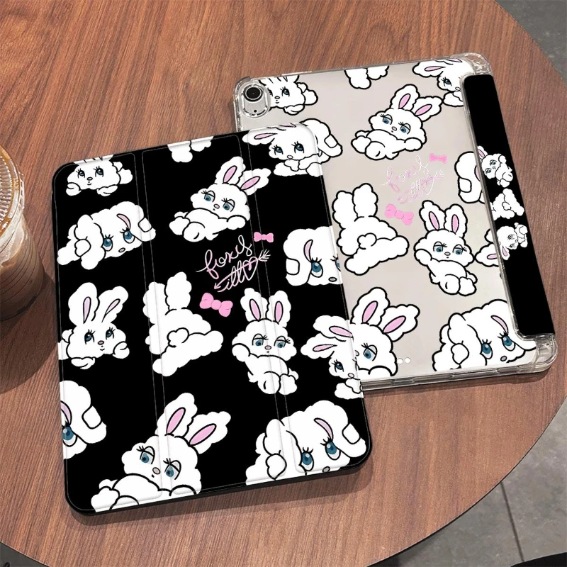 Smart Stand Case Cover for IPad Air 6 Case IPad 10th Gen Air 5th 4th 10.9 Pro 11 2nd 3rd 4th IPad 10.2 7th 9th 8th Plush Rabbit