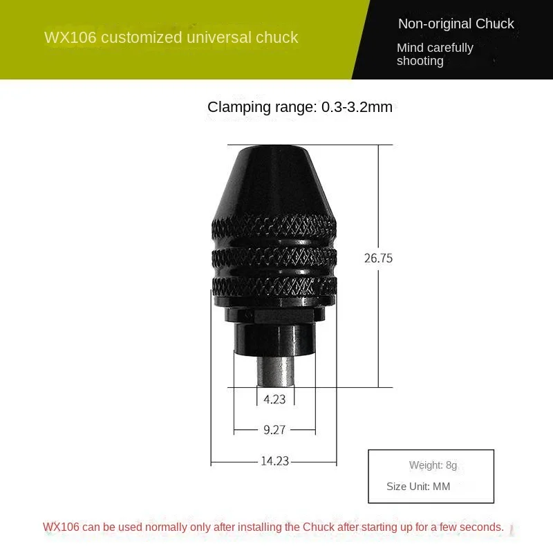 Imagem -02 - Worx-universal Chuck Acessórios com Alta Precisão Concentricidade Máquina de Polimento Personalizado Ferramentas Elétricas Wx106