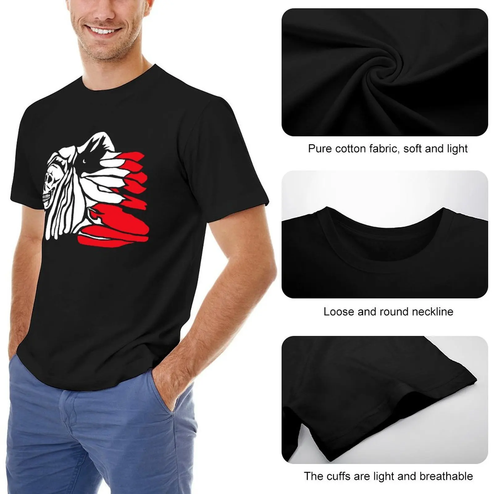 Forgotten Chief (Red Feathers) Essential for T-shirt Fresh Move  Humor Graphic Tshirt Casual Graphic Travel Eur Size image 4