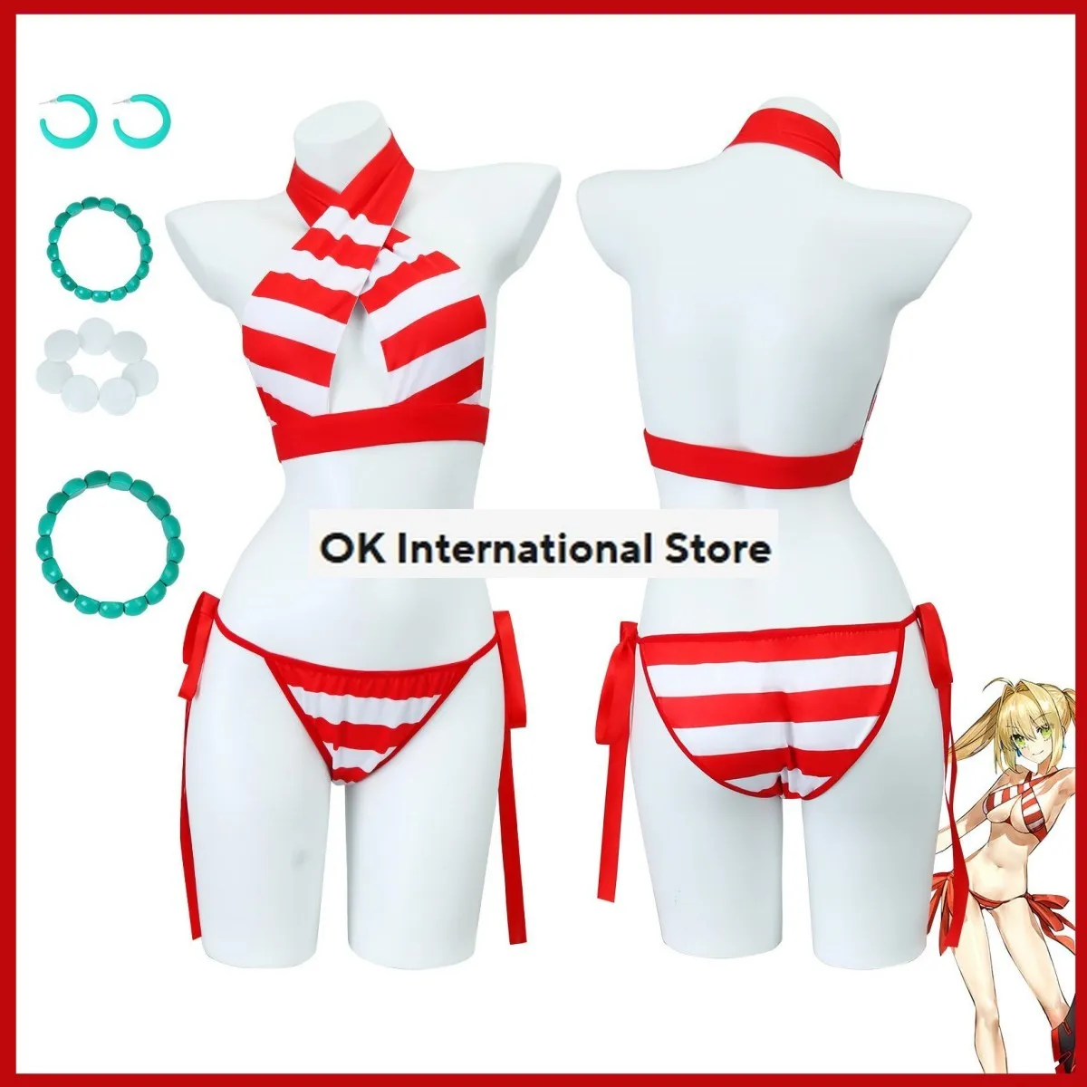 Game FGO Fate/Grand Order Nero Claudius Caesar Augustus Germanicus Cosplay Costume Wig Swimsuit Summer Woman Sexy Bikini