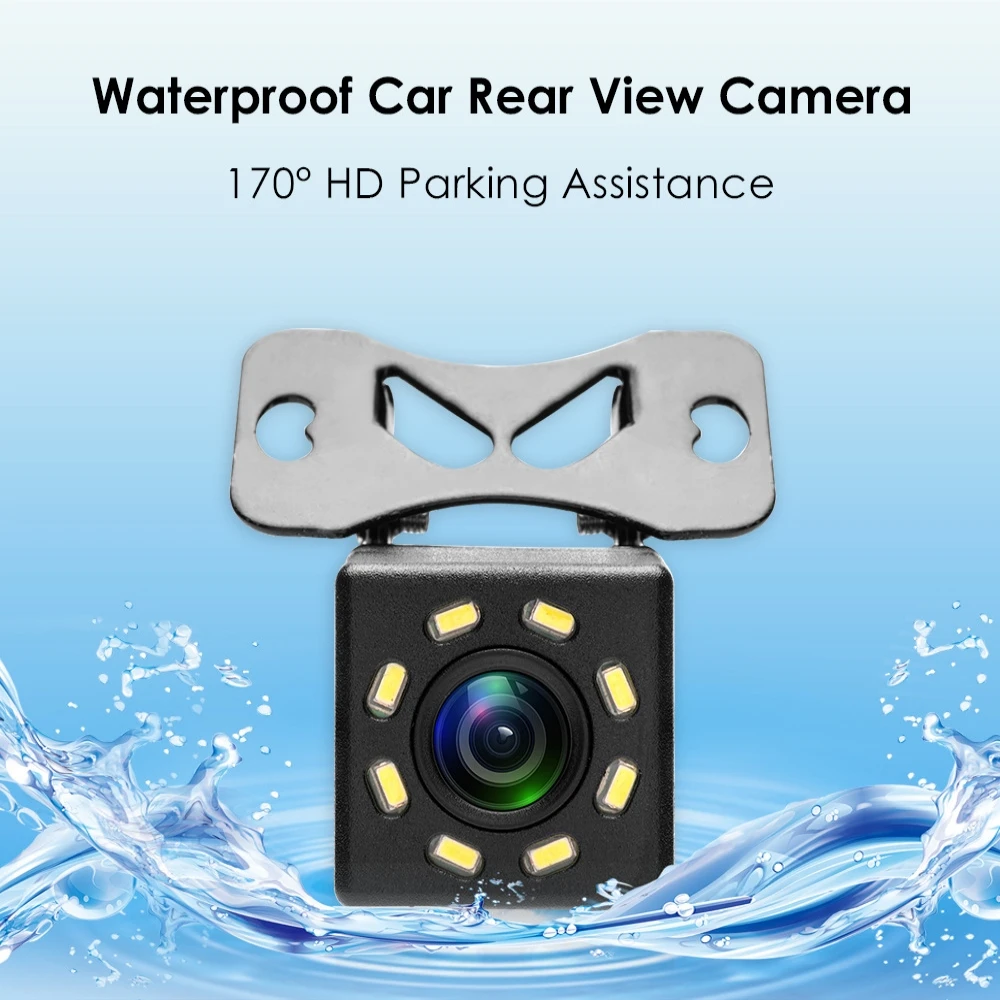 Car Rear View Camera Night Vision Reversing Auto Parking Camera CCD Waterproof LED Auto Backup Monitor 170 Degree HD Video