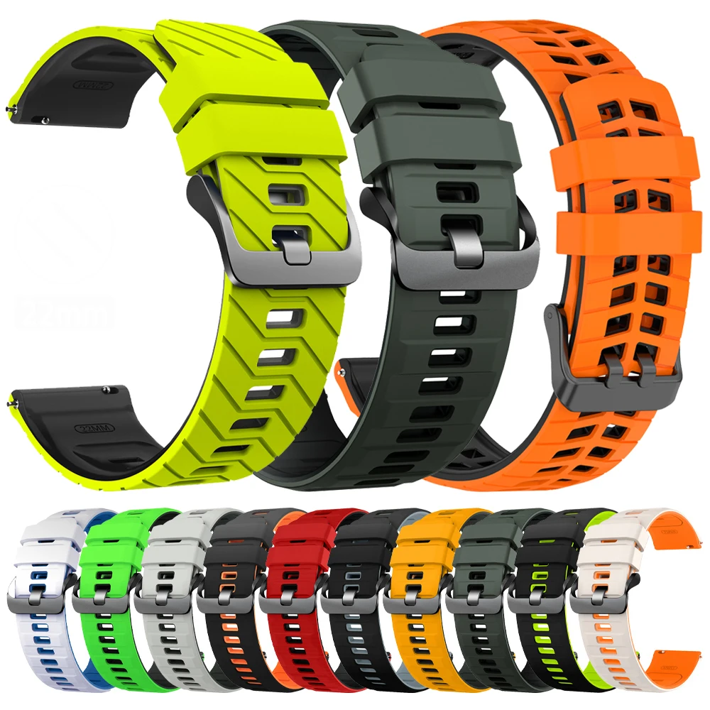 22mm Replacement Straps For Huawei Watch 5/4/3 Pro Sport Band For Huawei GT6 GT5 GT4 GT3 GT2 46mm Men Women Rubber Bracelet Belt