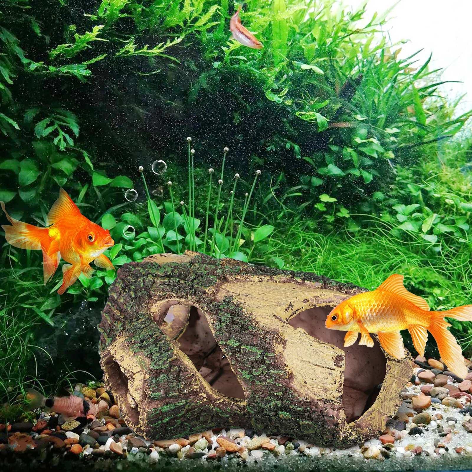 

Tree Hole Shrimp Habitat Resin Driftwood For Aquarium Fish Tank Decor Hideout Vivid Shrimp Cave Fish Hiding House