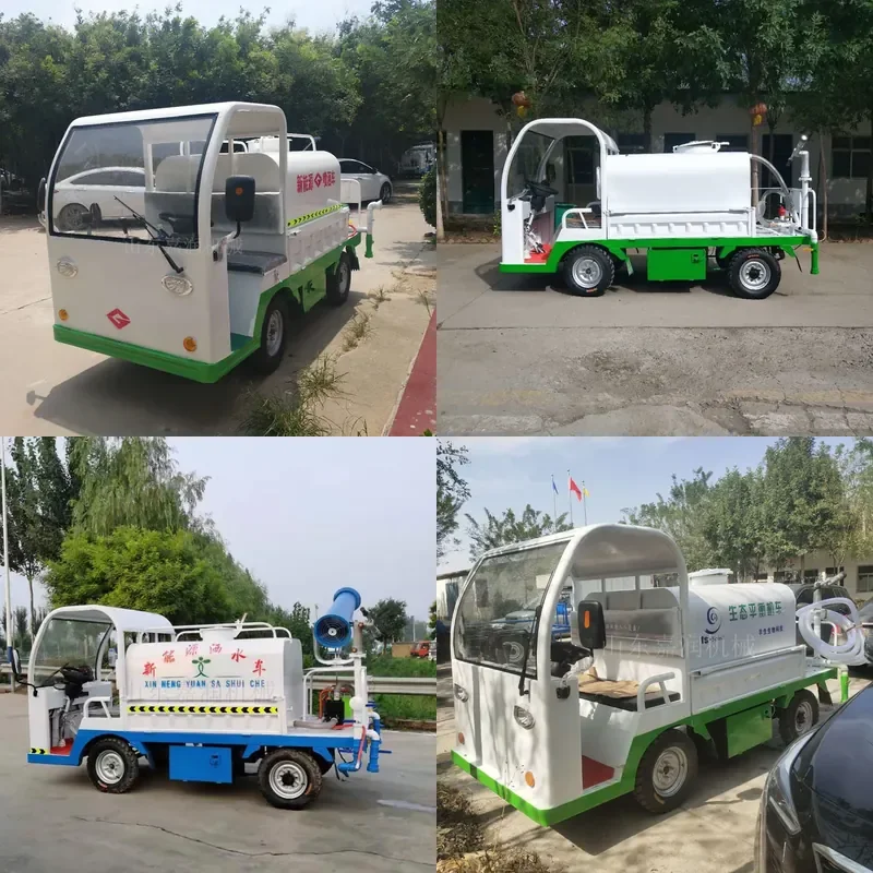 Landscaping new energy sprinkler, electric four-wheel high-pressure cleaning vehicle, construction site dust cooling