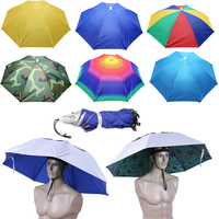 Foldable Head Umbrella Hat Anti-Rain Anti-UV Outdoor Fishing Caps Portable Travel Hiking Beach Fishing Tackle pesca Rain Gear