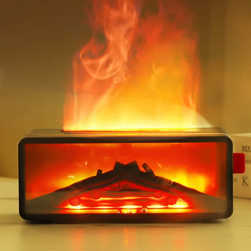 Humidificador de Aromaterapia con Llama de Chimenea 3D, Llama de Chimenea Colorida, Control Remoto, Chimenea Retro, Máquina de Aromaterapia para el Hogar