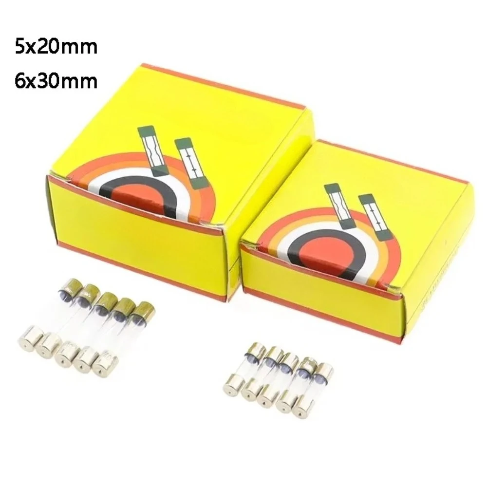 Fusible  vidrio 5*20 6*30 fusible rápido 250V 0.1A 0.2A 0.5A 1A 2A 3A 3.15A 4A 5A 6A 7A 8A 10A 12A 15A 20A 30A soplado rápido 5x