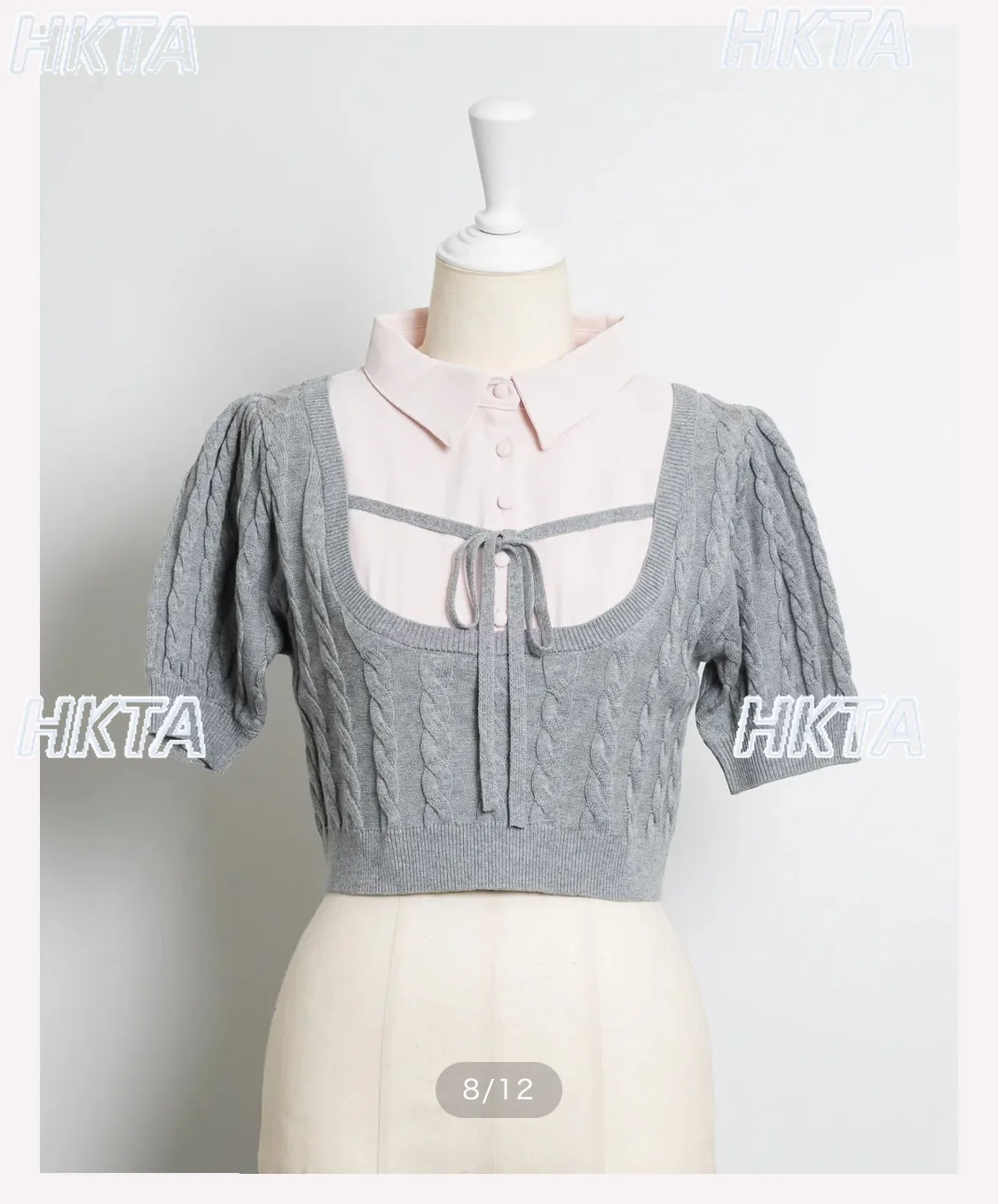 Japanese College Fake Two Pieces Splicing Lapel Bubble Short Sleeve Knitted T Shirt Summer Sweet Top Commuter Short Tshirt Women