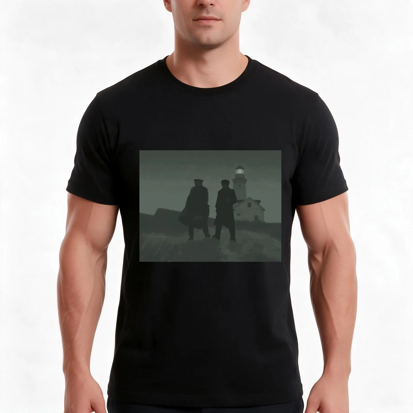 the lighthouse T-Shirt Summer Casual Cotton Tee Oversized Streetwear Tops Vintage Graphic Print Loose Fit Short Sleeve