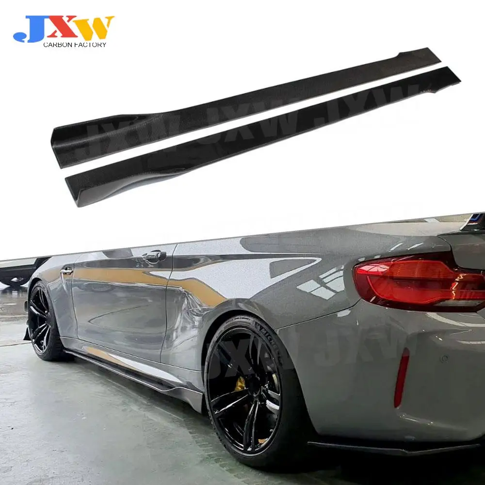 

For C Class Carbon Fiber Side Skirts Lip Aprons Protector for Benz W205 C205 C43 C63 AMG C200 C260 C300 15-20 Cars Accessories