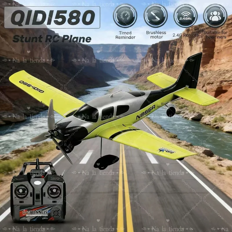 

QIDI580 Stunt RC Glider Plane 4CH 2.4G Remote Control Brushless Aircraft EPP Foam Fixed Wing Airplane Model Toys for Children 16
