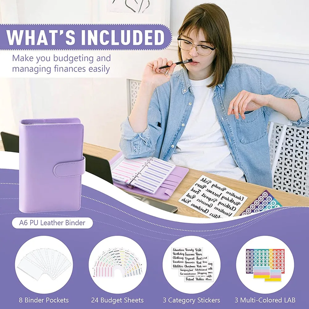 เครื่องผูกงบประมาณ, ซองจดหมายเงินสดสำหรับการจัดทำงบประมาณ, แฟ้มงบประมาณพร้อมซองซิป, สำหรับวางแผนประหยัดเงิน