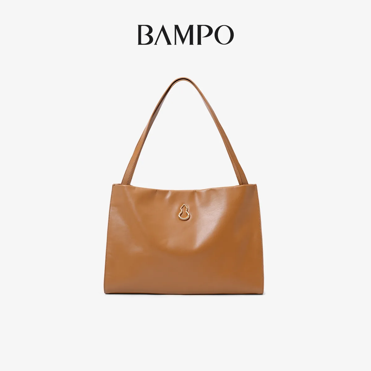 

BAMPO 2025 New Furei Square Bag Top Grain Cowhide Single Shoulder Commuter Gourd Tote Bag for Women