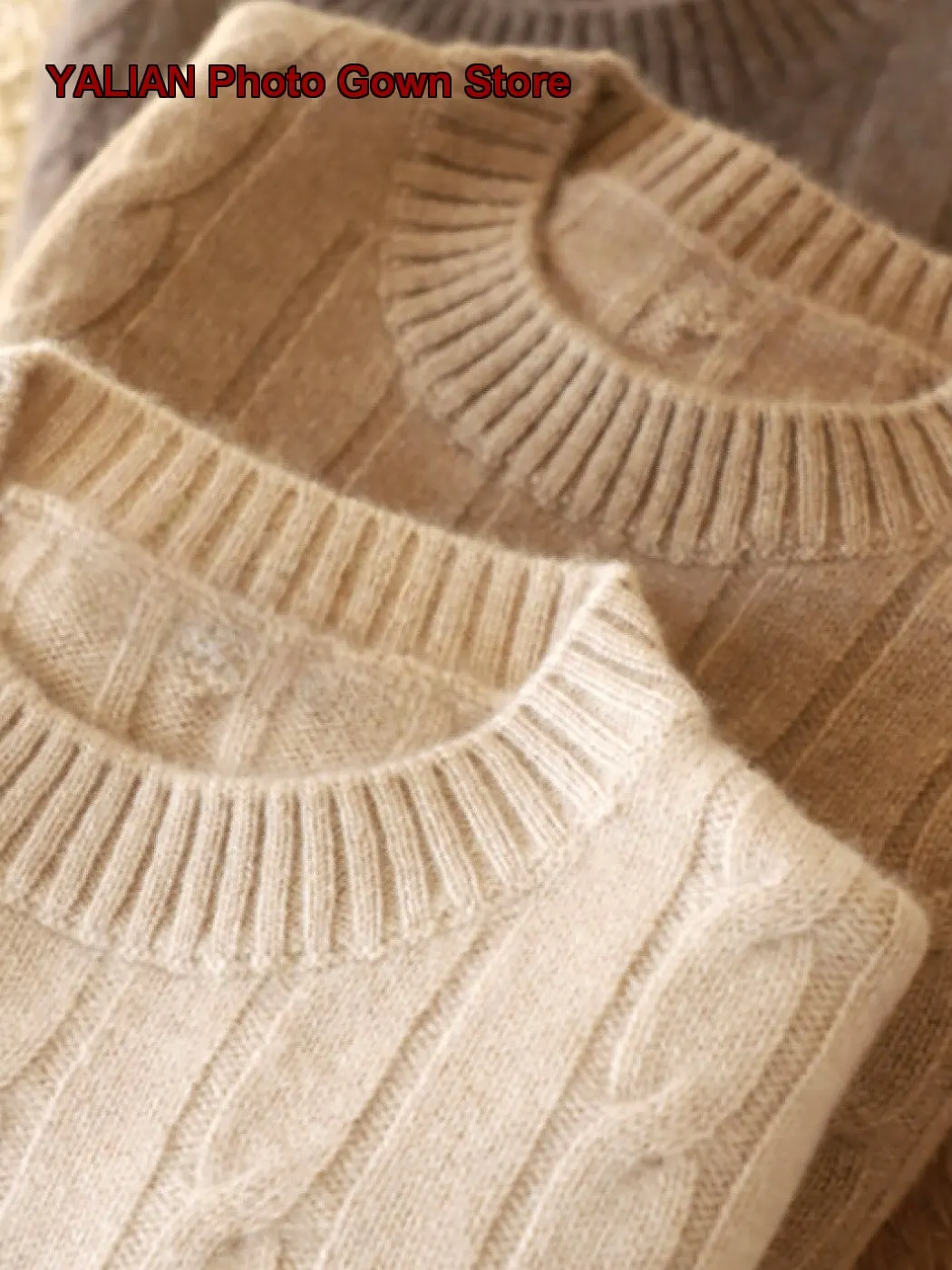 Kids Knit Top Boys Girls Autumn Winter Cable Knit Round Neck Solid Color Warm Base Layer Top