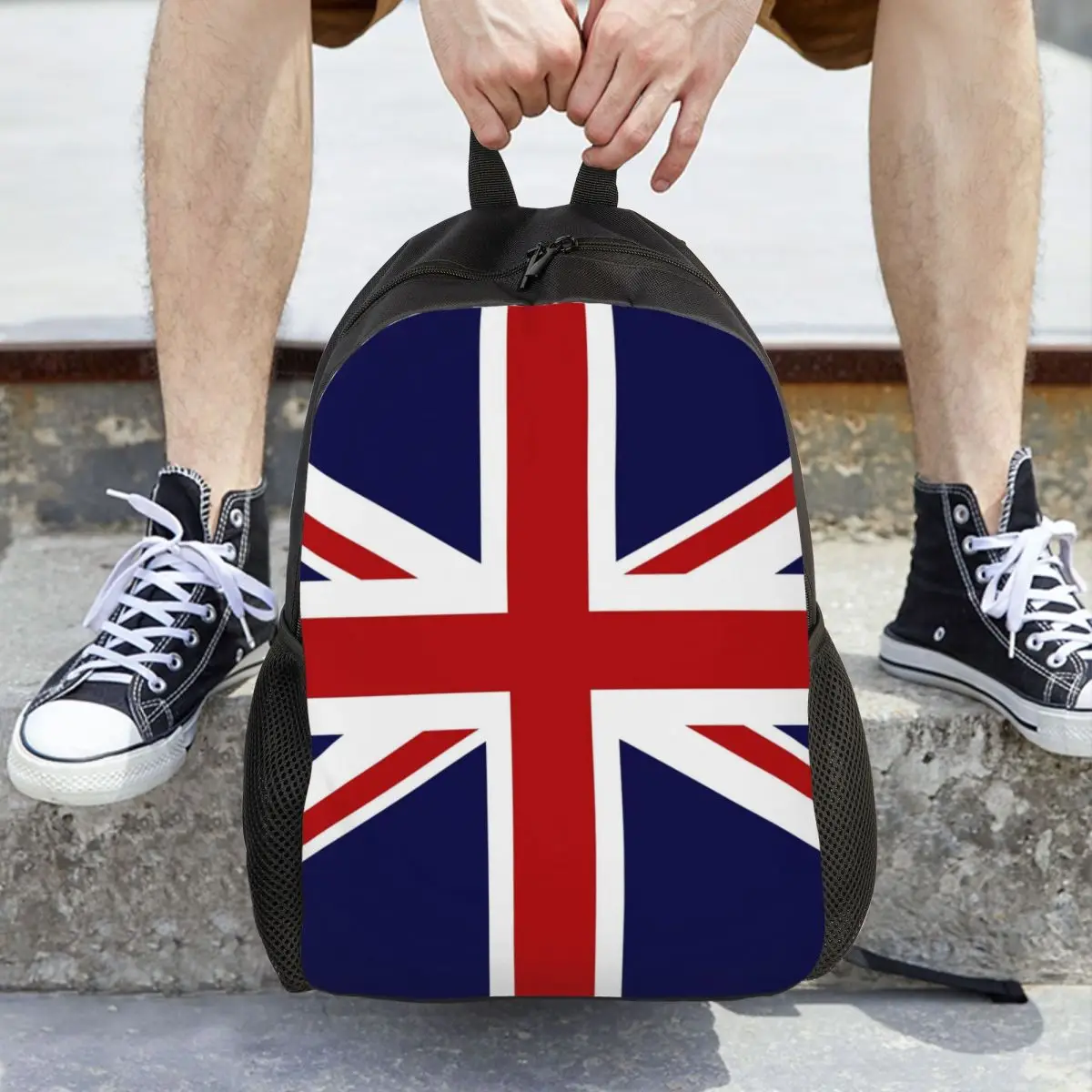 Union Jack Flag Of The UK Backpack Daypack Large Capacity Boys Girls BookBag School Bag Shoulder Bags for Men Women