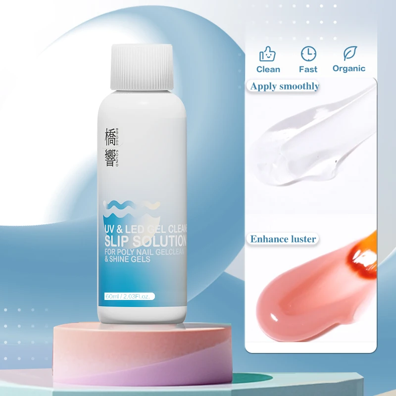 1pcs 2- in- 1 Poly Gel Nail Slip Solution and Cleanser -60ml/ 2.03 fl.oz Essential Nail Art & Polish Tool for Perfect Extensions