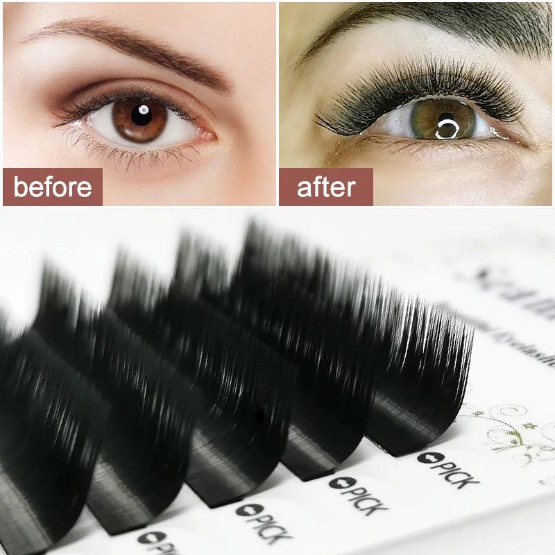 Seamulan M Shaped Individual Eyelash Extension Lashes Mix Length Eyelash Extension Makeup Maquiagem Cilios For Professionals