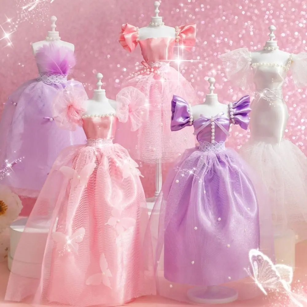 Handcrafts Skirt DIY Doll's Clothes Kit Handmade Fashion Design Princess Toy Outfit Kit Cute Wear Doll's Dress Material DIY Toys