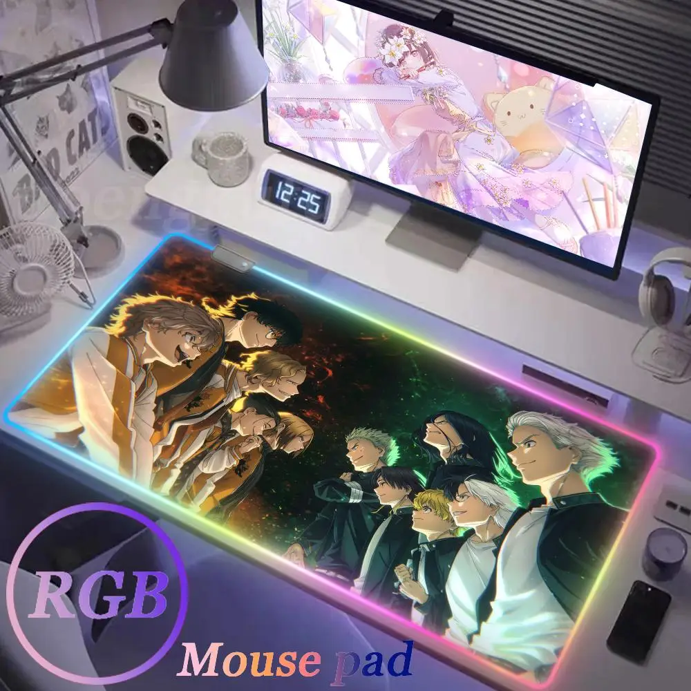 WIND BREAKERS Floor mats Mouse Pad Mechanical Gamer Keyboard RGB Mice Gifts for boys Non-Slip Rubber Edge locking Luminescence