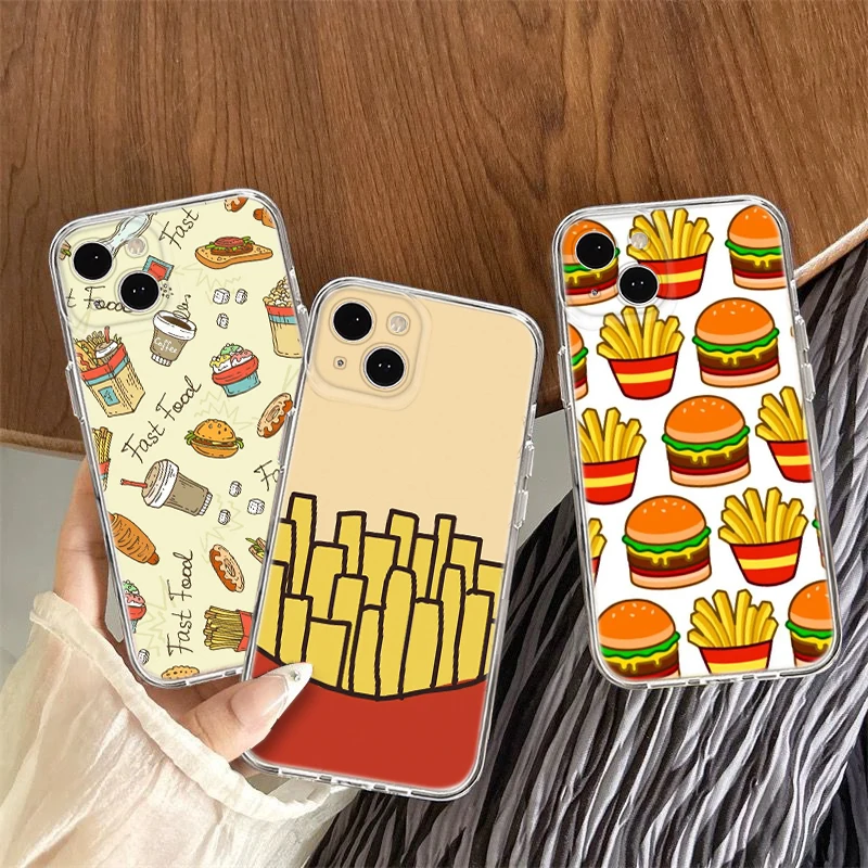 French fries burger Soft Case for Infinix Hot 20 20I 10i 10 11 11S NFC 9 Play Note 7 8 8I Zero X NEO