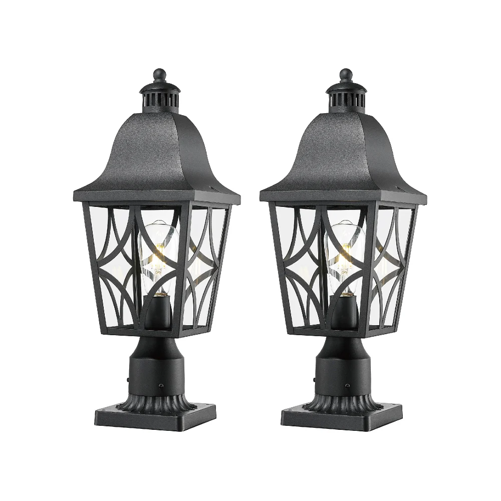 Outdoor Post Lights Lamp Post Light Fixture, Waterproof Aluminum Housing with Glass, Fence Post Deck Lighting for Garden