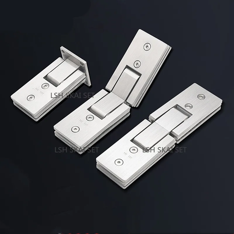 Thickened Heavy Duty Shower Cabinet Door Hinge 304 Stainless Steel Glass Hinge for Showcase Bathroom 8-12mm Glass Clamp Hinge